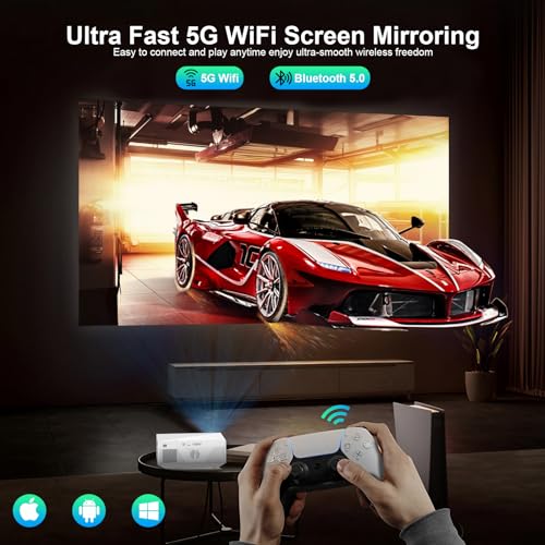 ZDK Mini Portable Wifi Bluetooth Projector 4K Support 1080P FHD 15000L Max 300