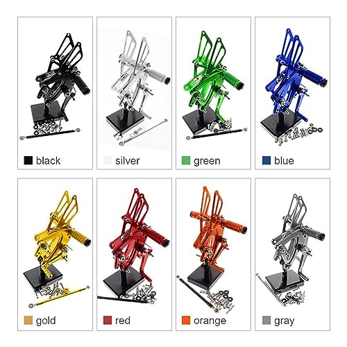 SCMYK Aluminum Adjustable Motorcycle Rearset Footrests for 400R CB500F CBR500R 2013-2019 (Orange)