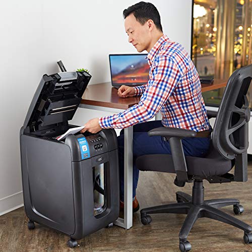 GBC Paper Shredder, SmarTech Enabled, Auto Feed, 300 Sheet Capacity, Super Cross-Cut, 5-10 Users, Stack-and-Shred 300X (1757576S)