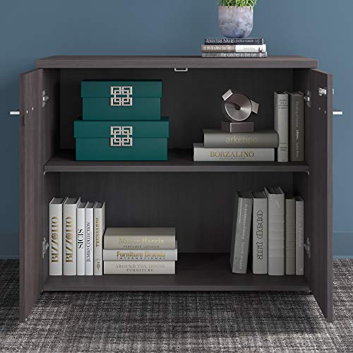 Bush Business Furniture Office 500 Storage Cabinet with Doors - Assembled, 36W, Storm Gray