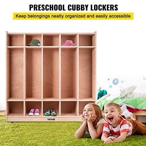 Happybuy 5-Section Classroom Coat Locker with Cubbies and Casters