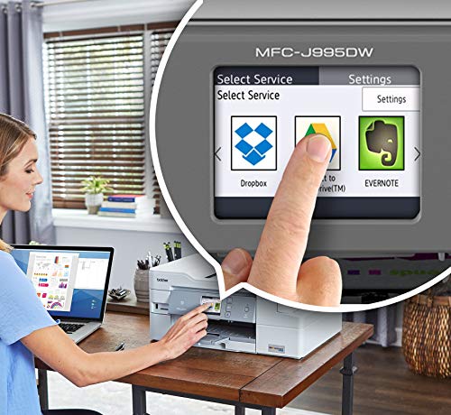 Brother Inkjet Printer, MFC-J995DW, Mobile Printing, Duplex Printing, Up to 1-Year of Printing Included, Amazon Dash Replenishment Enabled (Renewed)