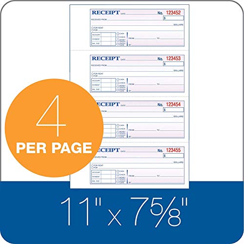 Adams Money and Rent Receipt Book, 3-Part (4-Pack/ 20 Total)