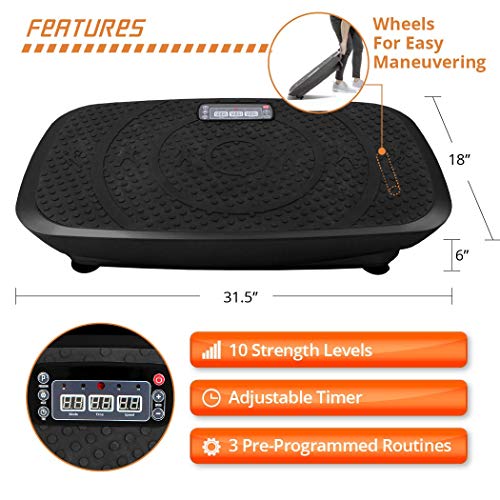 Daiwa Felicity Vitality Plate Vibration Plate Machine - Whole Body Workout 3D Vibration Fitness Platform w/Resistance Bands