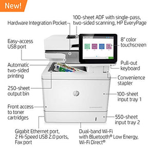HP Color LaserJet Enterprise Flow Multifunction M578z Wireless Duplex Printer with Stapler and Pull-Out Keyboard (7ZU88A)