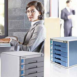 Bxwjg Flat File Cabinet Storage - 5 Layers Aluminum Alloy Office Drawer Cabinet with Lock