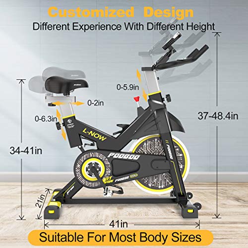 pooboo Indoor Cycling Bike, Belt Drive Indoor Exercise Bike,Stationary Bike LCD Display for Home Cardio Workout Bike Training