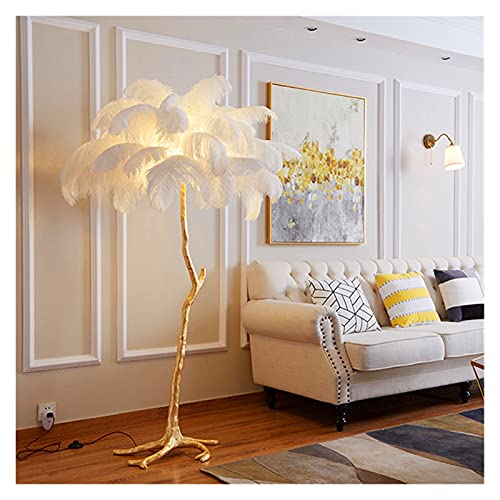 Nordic Feather LED Floor Lamp 180CM Khaki - Purple