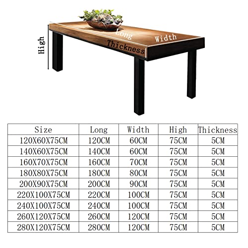 Solid Wood Antique Writing Desk Metal and Wooden Home Office Study Workstation 220X100X75CM