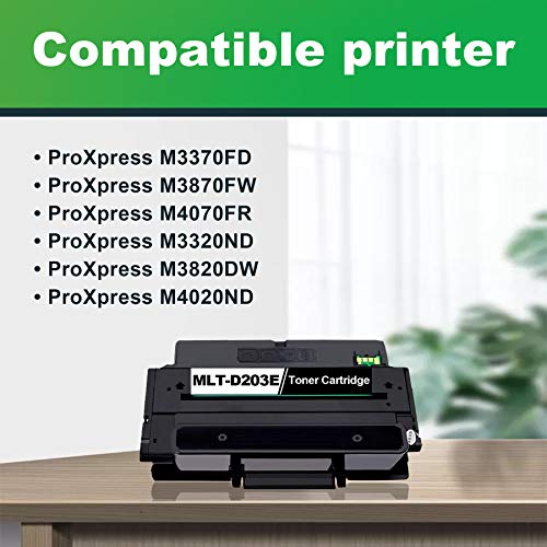 2 Pack Black MLT-D203E D203E High Yield Toner Cartridge Replacement for Samsung ProXpress M3870FW M4070FR M3820DW M4020ND M3370FD M3320ND Printer Toner.