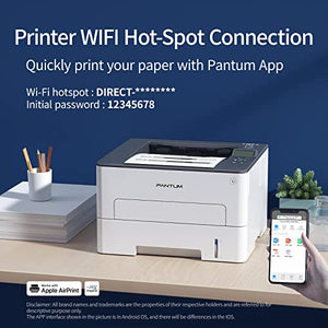 Monochrome Laser Printer Black and White Laser Printer Wireless Small Computer Printer with Auto Duplex 2-Sided Printer Home Use with Mobile Printing and School Student, 30ppm Pantum P3012DW