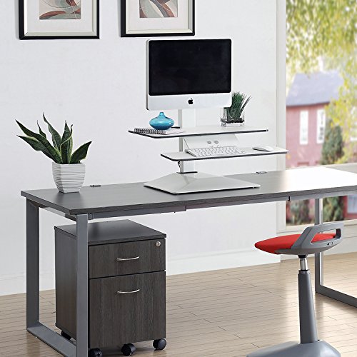 Lorell LLR99548 Sit-to-Stand Electric Desk Multipurpose Desktop Riser, Black