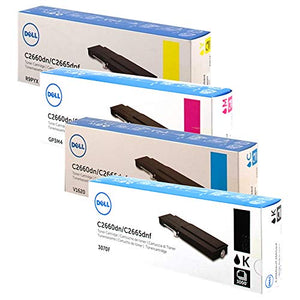 Dell C2660dn High Yield Black and Standard Yield Color Toner Cartridge Set