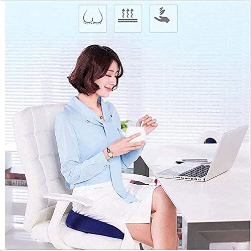 SMSOM Memory Foam Seat Cushion and Lumbar Support Pillow Set for Office Chair - Black