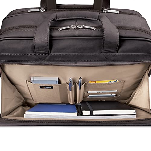 Solo New York Walker Leather Rolling Laptop Bag, Espresso