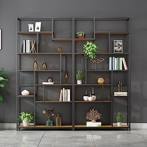 LIMKOO Industrial Wind Office Bookshelf Floor Partition Decoration Rack Shelf - B, 100 * 30 * 200cm