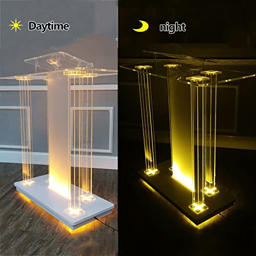 None Portable LED Acrylic Podium Stand for Churches, Teachers, and Events