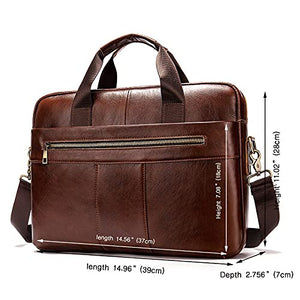 WPHPS Handbag Men Shoulder Hand Bag Laptop for Document Business Briefcase Male Work Office Handbag (Color : Brown, Size : 39x28cm)