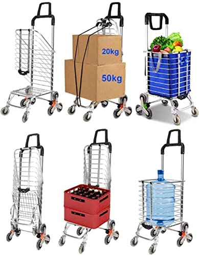 TOYOCC Folding Shopping Cart with Swivel Wheels and Removable Canvas Bag
