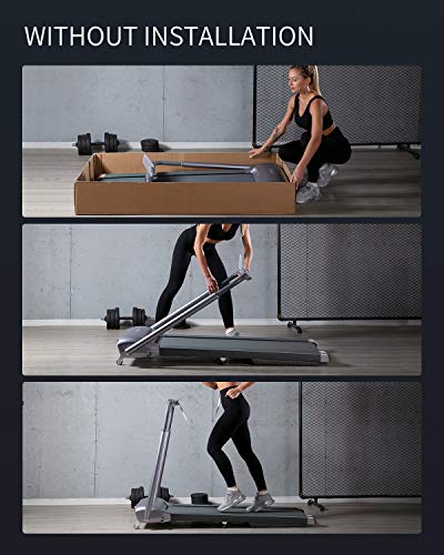 WEKEEP Folding Portable Treadmill Manual Compact Walking Running Machine Workout Electric Desk Treadmills for Small Spaces Treadmills with LED Display for Home Office Gym Use