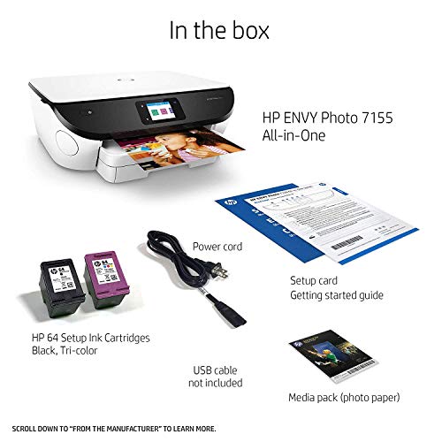 HP ENVY Photo 7155 All-in-One Photo Printer with Wireless Printing, Instant Ink ready (K7G93A)