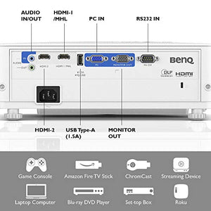 BenQ TH585 1080p Home Entertainment Projector | 3500 Lumens for Lights on Enjoyment | High Contrast Ratio for Darker Blacks | Loud 10W Speaker | Low Input Lag for Gaming | 3D