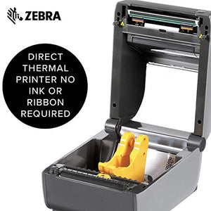 Zebra - ZD620d Direct Thermal Desktop Printer for Labels and Barcodes - Print Width 4 in - 203 dpi - Interface: Ethernet, Serial, USB - ZD62042-D01F00EZ (Renewed)