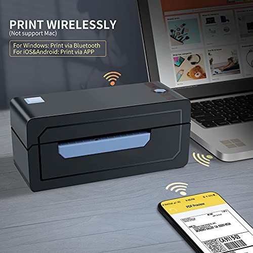 Bluetooth Thermal Shipping Label Printer – JADENS Wireless 4x6 Shipping Label Printer, Compatible with Android&iPhone and Windows, But Not Mac,Widely Used for Ebay, Amazon, Shopify, Etsy, USPS
