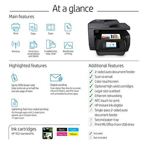 HP OfficeJet Pro 8720 All-in-One Wireless Printer, HP Instant Ink or Amazon Dash replenishment ready - Black (M9L74A)