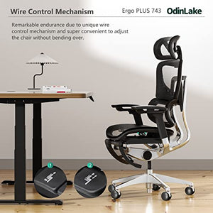 Loniko 743-Plus Big & Tall Ergonomic Office Chair with Lumbar Support, Headrest, and Footrest