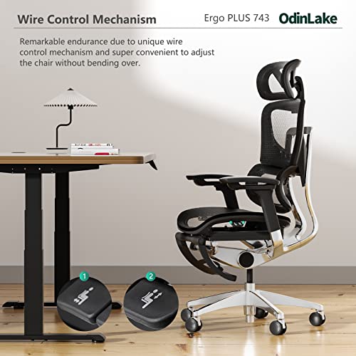 Loniko 743-Plus Big & Tall Ergonomic Office Chair with Lumbar Support, Headrest, and Footrest