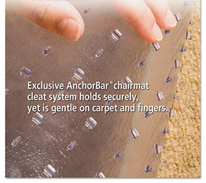 ES Robbins 122775 EverLife Chair Mats for Medium Pile Carpet, Contour, 66 x 60, Clear