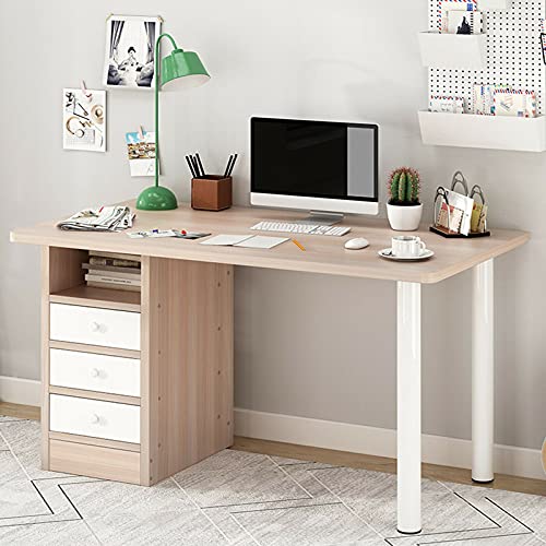ADHW Computer Desk Laptop Study Table Workstation Home Office Furniture w/Drawer (Color : Brown)