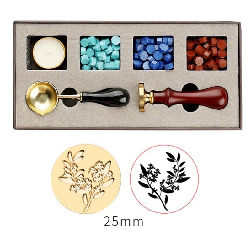 Stamps Wax Seal Box Kit Evening Wedding Invitation Decorative Wax Dipping Pot Set Stamping Plates Melt Packaging Craft Supplies