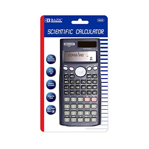 BAZIC Products Scientific Calculator 240 Function w/ Slide-On Case, Engineering Calculators LCD Display, Black - 72-Pack