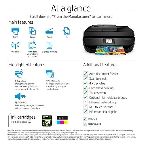 HP OJ4650/F1J03A#B1H/F1J03A#B1H OfficeJet 4650 All-in-One Printer - Recertified(Renewed)