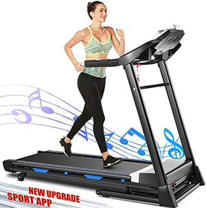 ANCHEER Treadmill AM0102, Folding Treadmill for Home with Automatic Incline, Bluetooth Speaker and LCD Display,3.25Hp Electric Fitness Treadmill Machine for Running Walking,300 LBS Max Weight