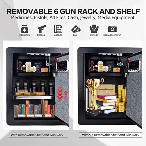1.9 Cub Security Safe and Safe Box with Digital Keypad,Fireproof Safe with Inner Cabinet LED Light,Money Safe box for Home Hotel Business