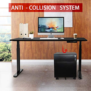 AIMEZO Dual Motor Electric Adjustable Desk Base Standing Workstation Smart Desk Adjustable Height Sit Stand Home Office Standing Desk Frame with 3 Tiers Legs/ 4 Memory Preset Button Controller