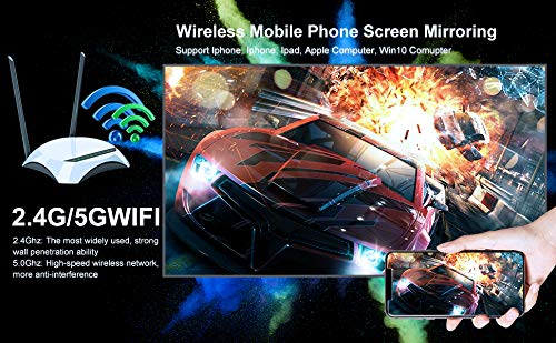 Smart Projector - Artlii Venus WiFi Bluetooth Mini Projector with Android, 240 ANSI Lumen DLP Projector with 350” Screen, Home Projector Support 1080P, 3D and ±45°4D Keystone