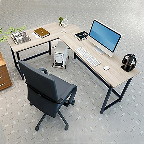 ADHW Computer Gaming Office Home Desk L-Shaped Workstation Laptop Metal Table Black