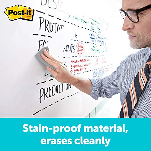Post-it Dry Erase Whiteboard Film Surface for Walls, Doors, Tables, Chalkboards, Whiteboards, and More, Removable, Stain-Proof, Easy Installation, 25' x 4', White (DEF25X4)