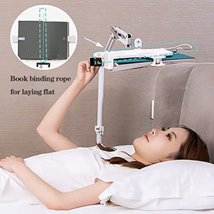 MESURG Adjustable Reading Book Floor Bracket Long Arm Table Bed Reading Book Stand Multi Angle Rotation Adjustable Reading Book Floor Holder,Heavy Duty Floor Multi-Function Bookstand (Size : No lamp)