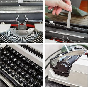 CParts Vintage English Typewriter Keyboard - White, Wireless, Ideal for Offices & Gifts