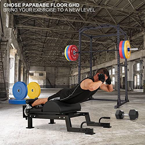papababe Floor Glute and Hamstring Developer Machine (GHD), Adjustable Gute Builder Floor GHD for Cross Training Workout Lifting, Home and Commercial Gym