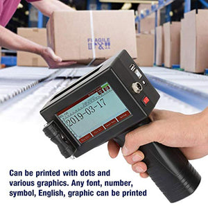 Handheld Inkjet Printer 300DPI with Touch Screen, Date QR Code Label Logo Trademark Printing Machine