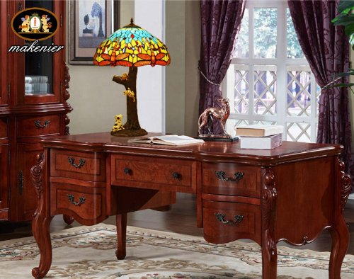 Tiffany Europaische retro style hand-painted stained glass table lamp