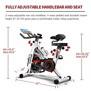 HARISON Exercise Bike Indoor Cycling Bike Fitness Stationary 35LBS Flywheel Bicycle for Home Cardio Workout Machine Training with Comfortable Seat with Digital Monitor (with Big Seat)