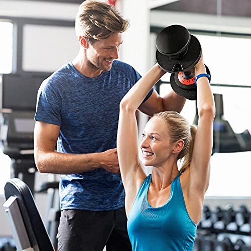 AOTOB Adjustable Dumbbells Weight, 55 lbs Single Dumbbell for Men and Women with Anti-Slip Fast Adjust Turning Handle, Durable Dumbbell Suitable for Home Gym Exercise and Workout Fitness (Pair)
