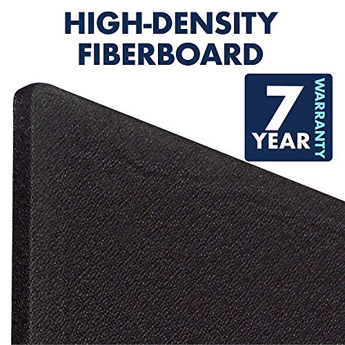 Quartet Bulletin Board, Fabric, 4' x 3', Frameless, Fiberboard, Oval Office, Black (7684BK)